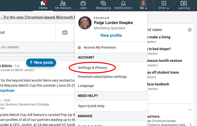 how to delete linkedin account