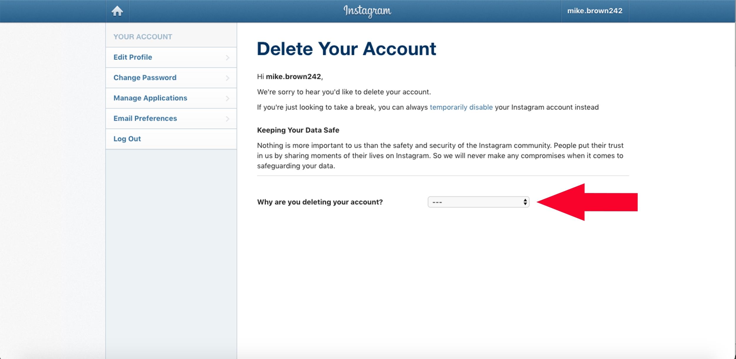 How to Delete Instagram Account 27 - Account Delete